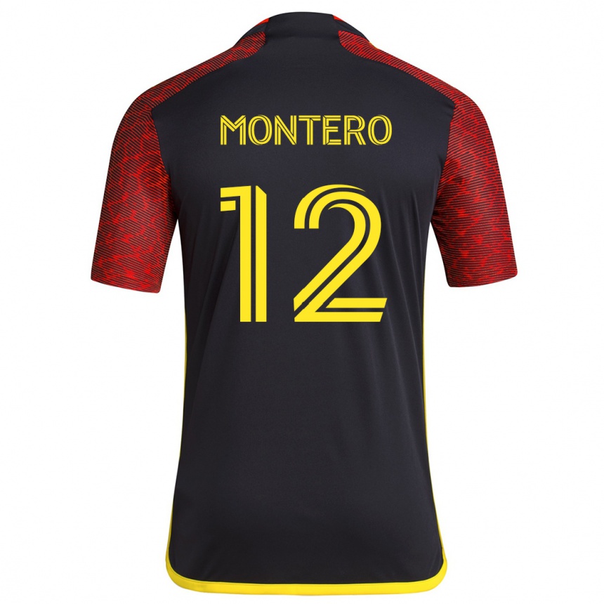 Niño Fútbol Camiseta Fredy Montero #12 Negro Rojo 2ª Equipación 2024/25 México