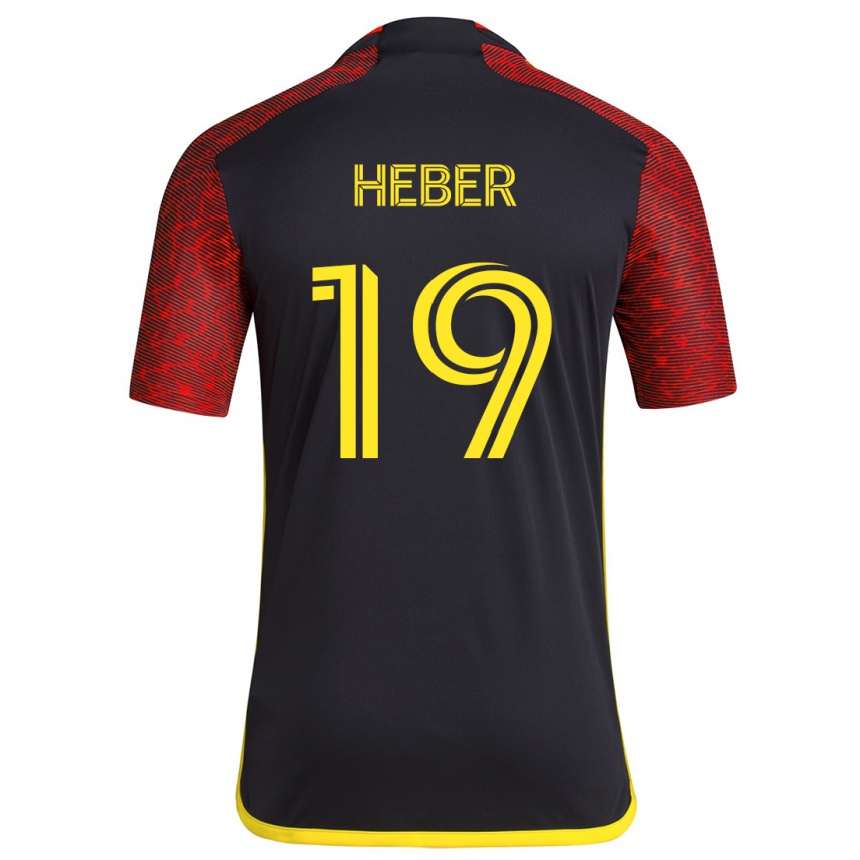 Niño Fútbol Camiseta Héber #19 Negro Rojo 2ª Equipación 2024/25 México