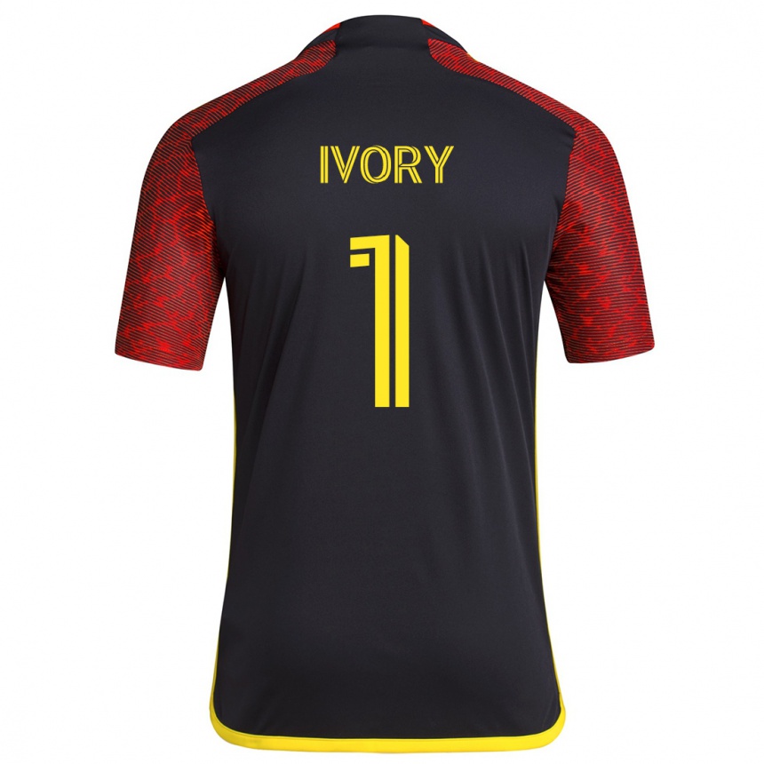 Niño Fútbol Camiseta Laurel Ivory #1 Negro Rojo 2ª Equipación 2024/25 México