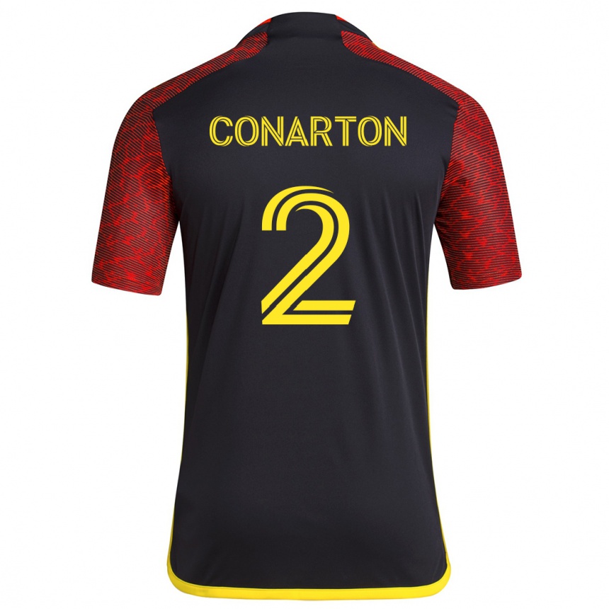 Niño Fútbol Camiseta Alyssa Conarton #2 Negro Rojo 2ª Equipación 2024/25 México