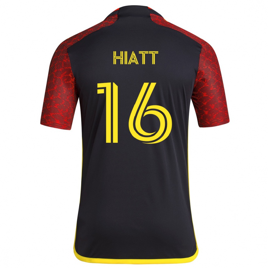 Niño Fútbol Camiseta Samantha Hiatt #16 Negro Rojo 2ª Equipación 2024/25 México