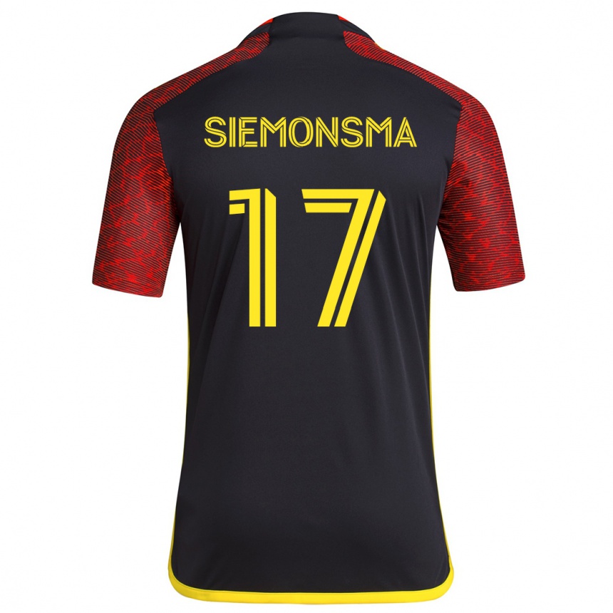 Niño Fútbol Camiseta Sianna Siemonsma #17 Negro Rojo 2ª Equipación 2024/25 México