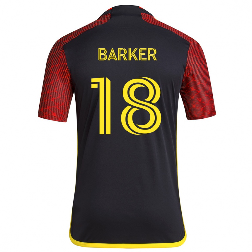 Niño Fútbol Camiseta Alicia Barker #18 Negro Rojo 2ª Equipación 2024/25 México