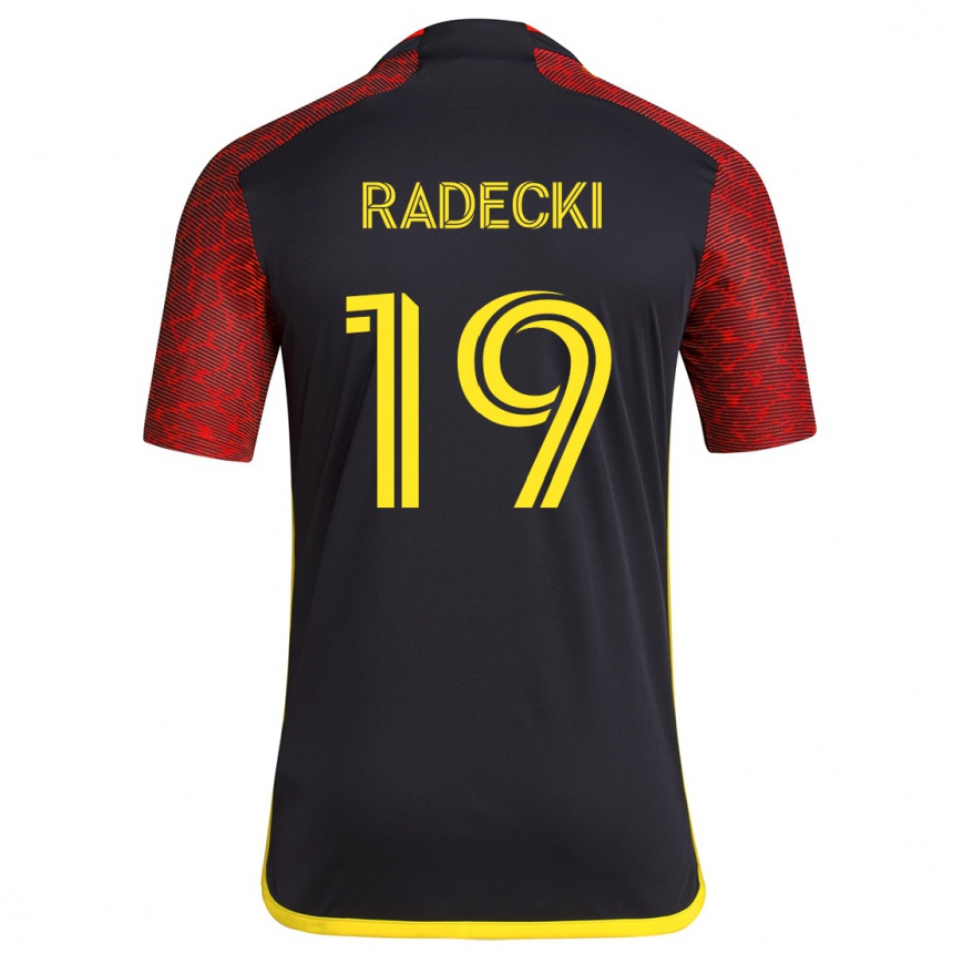 Niño Fútbol Camiseta Taylor Radecki #19 Negro Rojo 2ª Equipación 2024/25 México