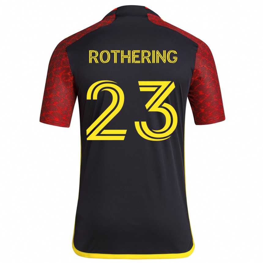 Niño Fútbol Camiseta Holly Rothering #23 Negro Rojo 2ª Equipación 2024/25 México