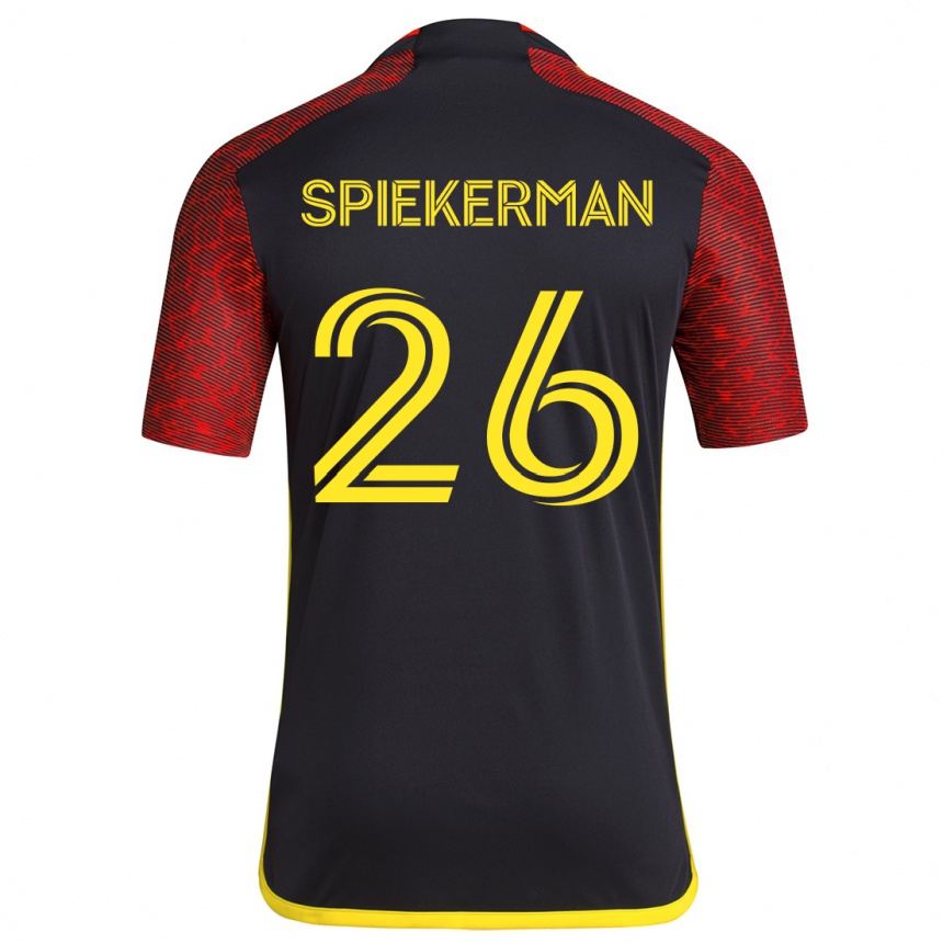 Niño Fútbol Camiseta Stephanie Spiekerman #26 Negro Rojo 2ª Equipación 2024/25 México