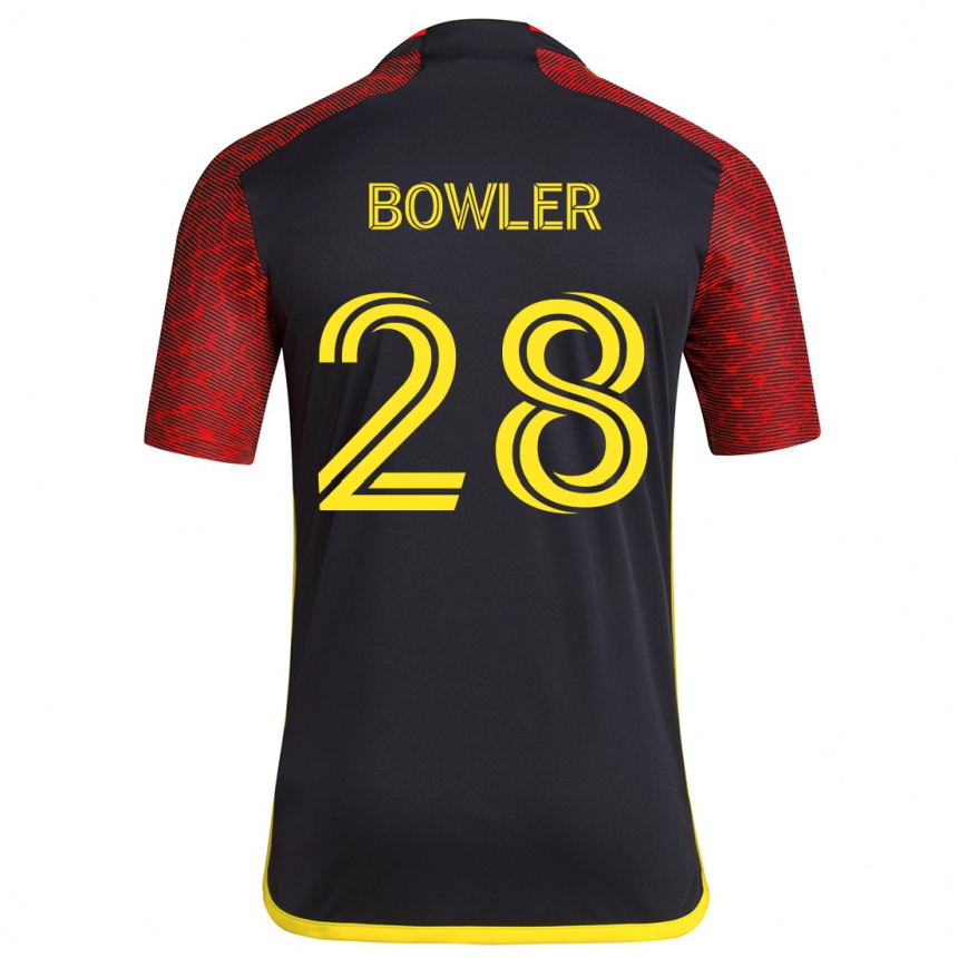 Niño Fútbol Camiseta Rachel Bowler #28 Negro Rojo 2ª Equipación 2024/25 México