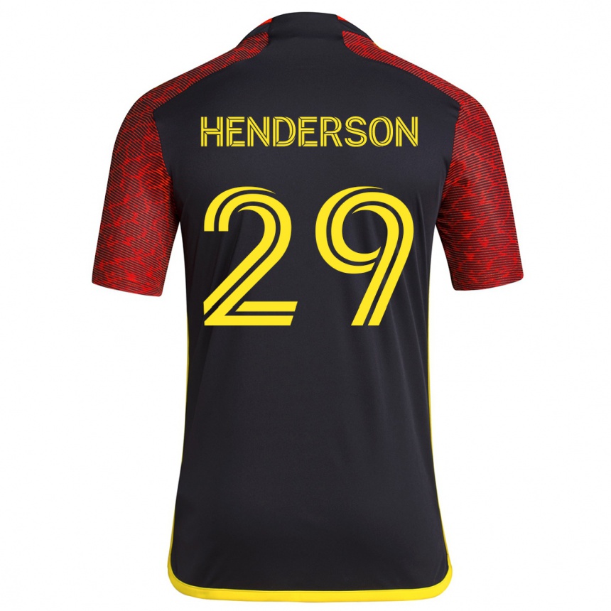 Niño Fútbol Camiseta Anna Henderson #29 Negro Rojo 2ª Equipación 2024/25 México