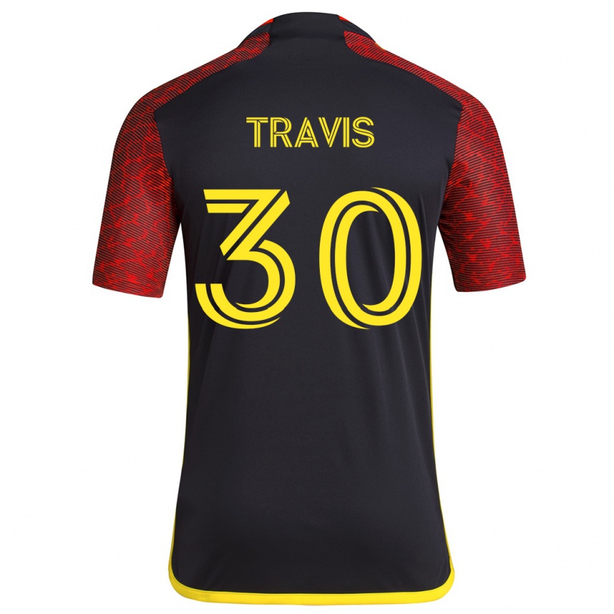 Niño Fútbol Camiseta Riley Travis #30 Negro Rojo 2ª Equipación 2024/25 México