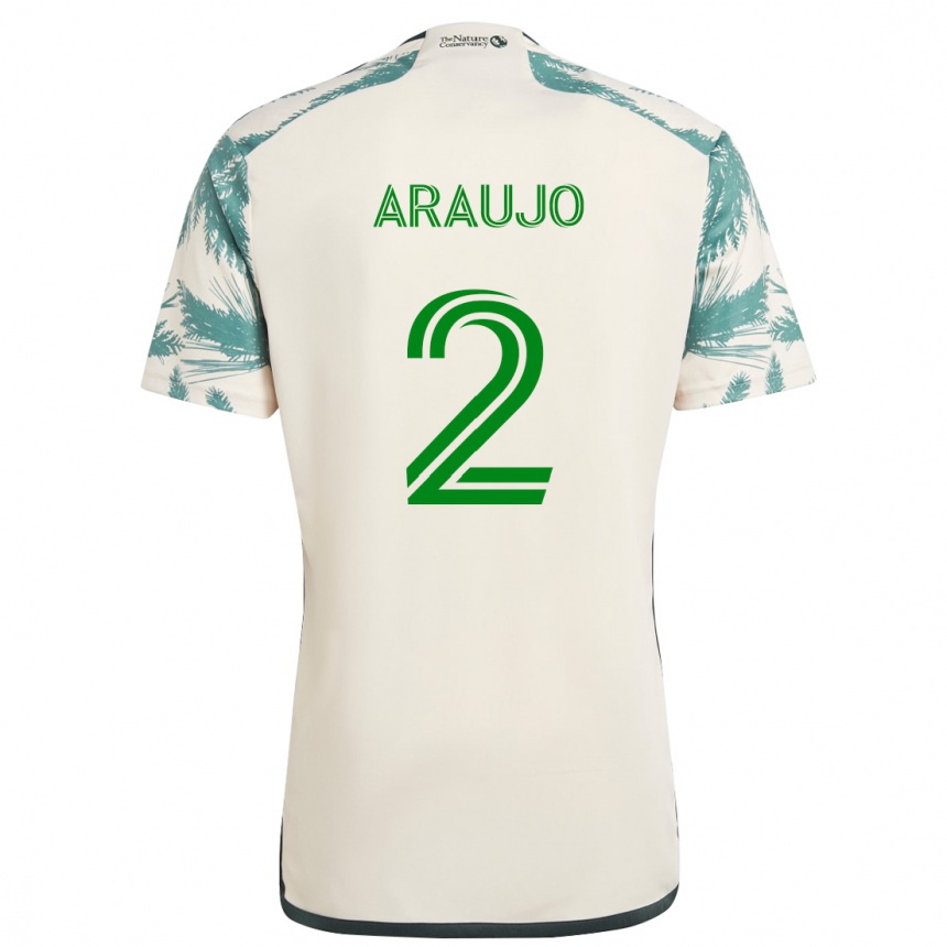 Niño Fútbol Camiseta Miguel Araujo #2 Beige Marrón 2ª Equipación 2024/25 México