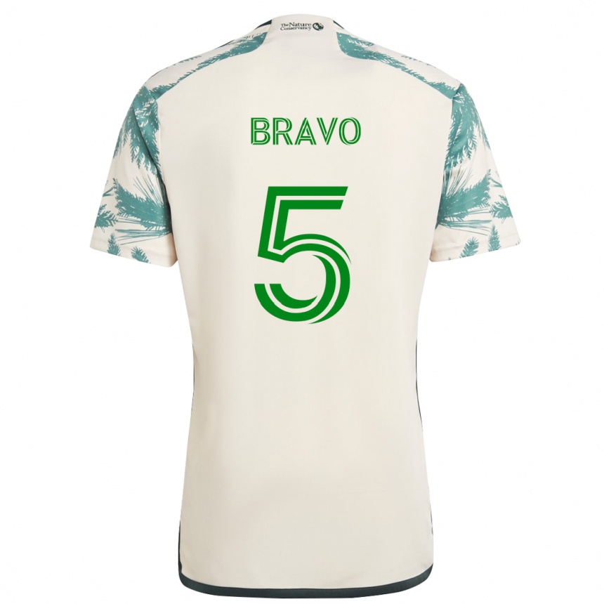 Niño Fútbol Camiseta Claudio Bravo #5 Beige Marrón 2ª Equipación 2024/25 México