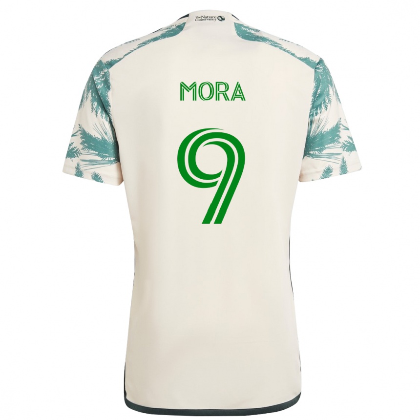 Niño Fútbol Camiseta Felipe Mora #9 Beige Marrón 2ª Equipación 2024/25 México