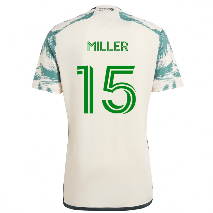 Niño Fútbol Camiseta Eric Miller #15 Beige Marrón 2ª Equipación 2024/25 México