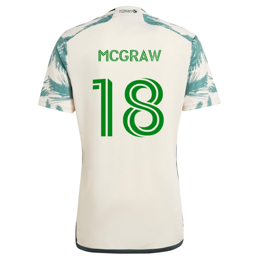 Niño Fútbol Camiseta Zac Mcgraw #18 Beige Marrón 2ª Equipación 2024/25 México