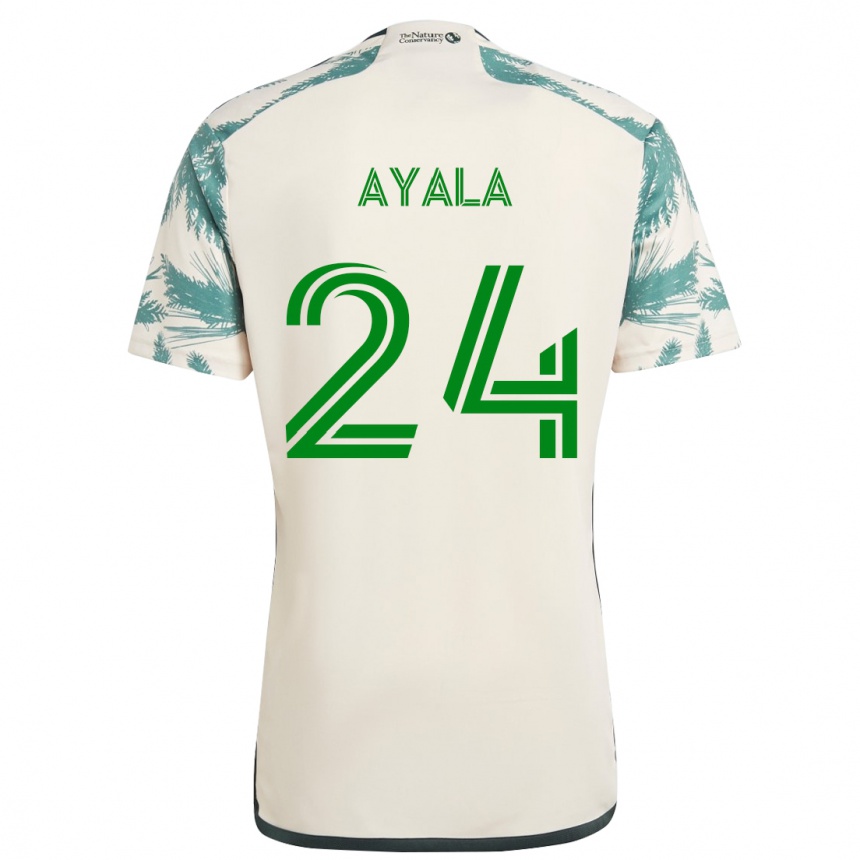 Niño Fútbol Camiseta David Ayala #24 Beige Marrón 2ª Equipación 2024/25 México