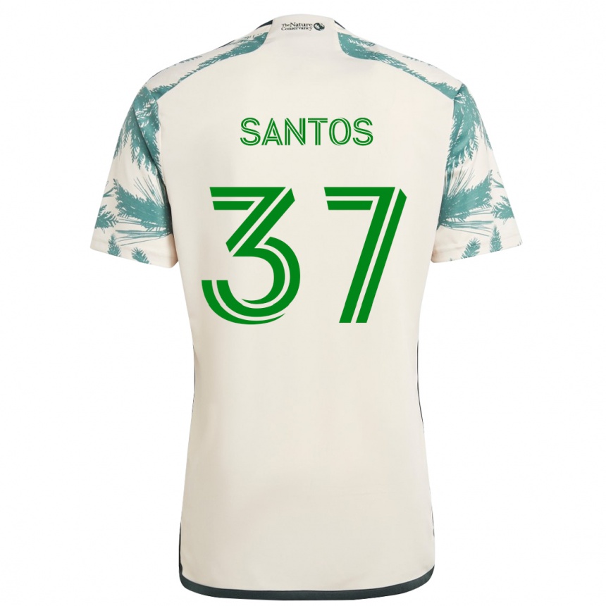 Niño Fútbol Camiseta Noah Santos #37 Beige Marrón 2ª Equipación 2024/25 México