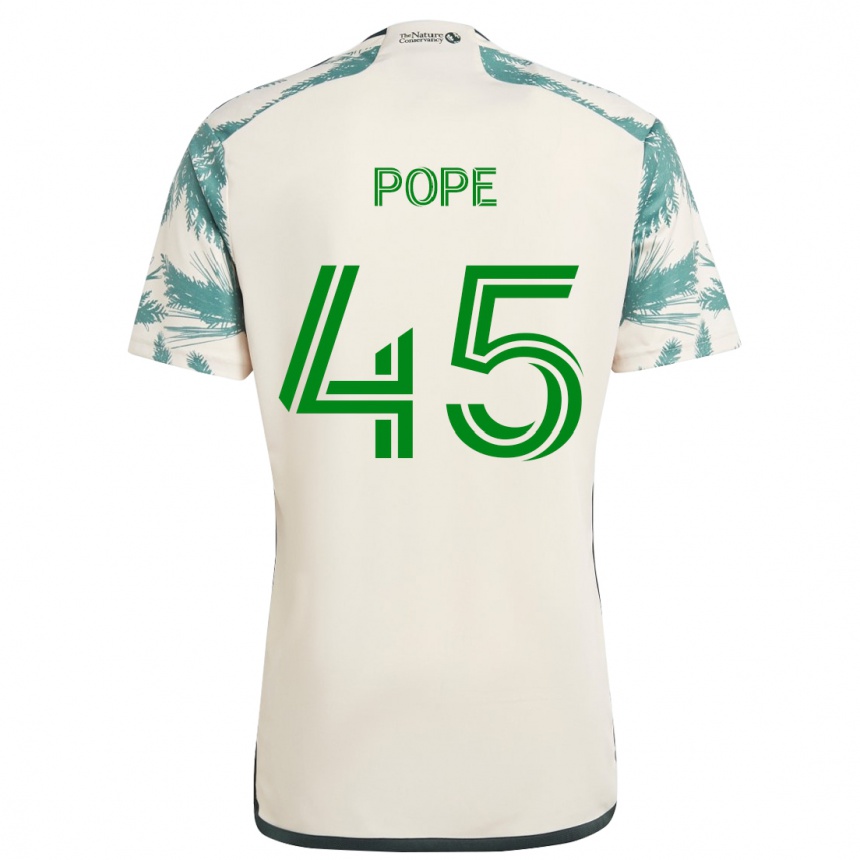 Niño Fútbol Camiseta Blake Pope #45 Beige Marrón 2ª Equipación 2024/25 México