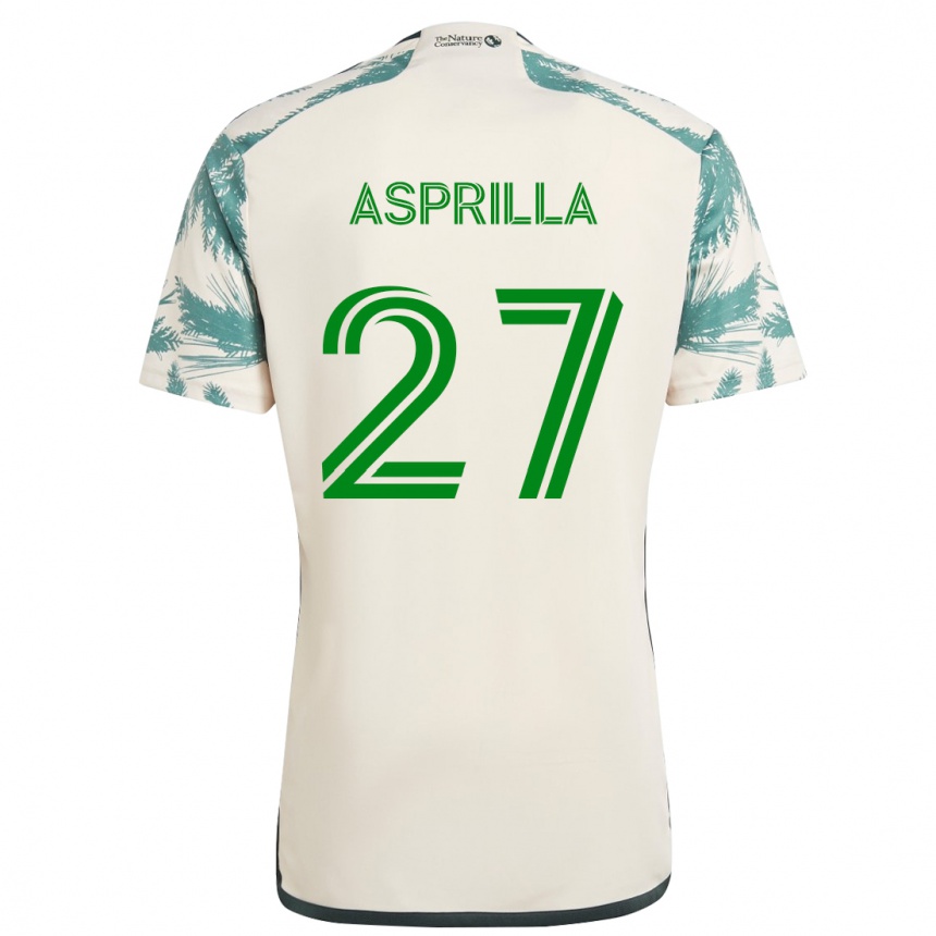 Niño Fútbol Camiseta Dairon Asprilla #27 Beige Marrón 2ª Equipación 2024/25 México