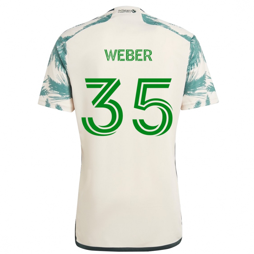 Niño Fútbol Camiseta Tristan Weber #35 Beige Marrón 2ª Equipación 2024/25 México