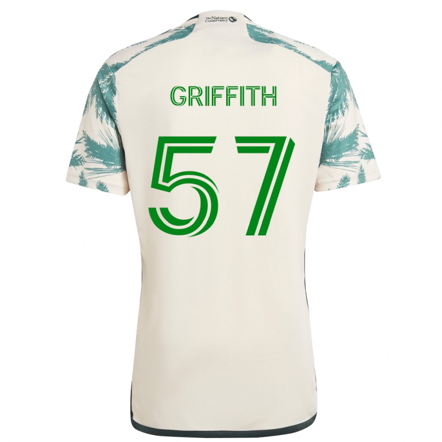 Niño Fútbol Camiseta Víctor Griffith #57 Beige Marrón 2ª Equipación 2024/25 México