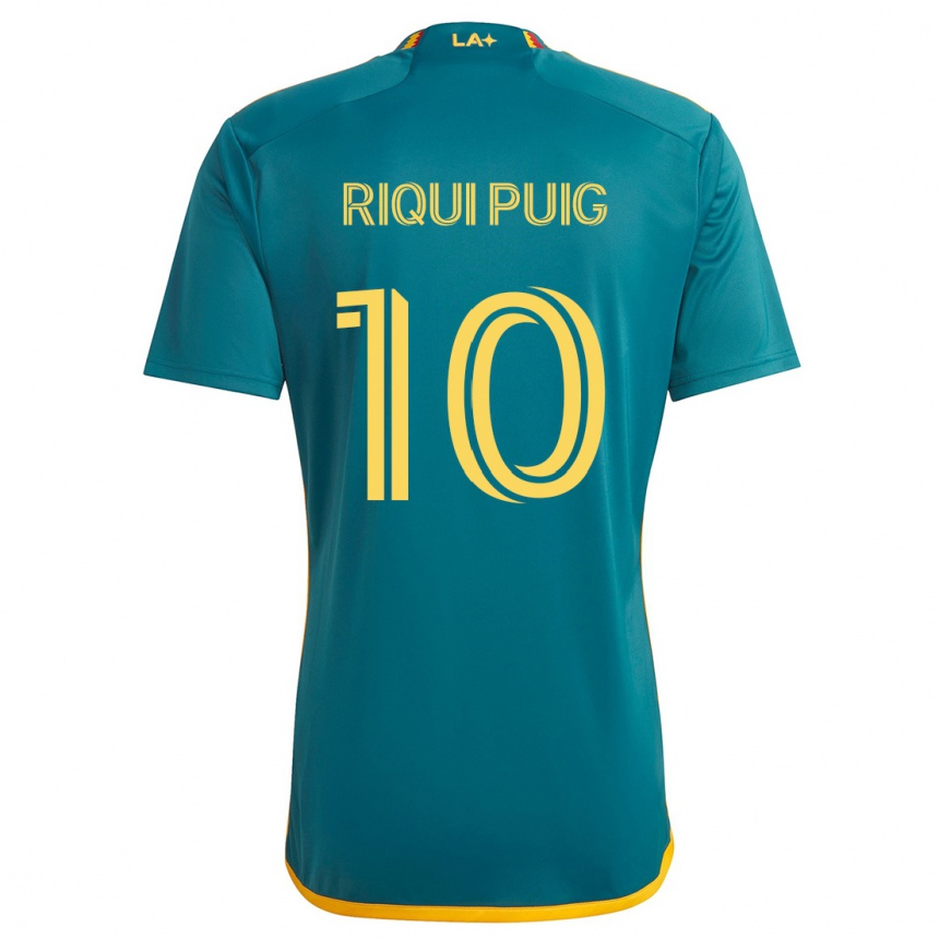 Niño Fútbol Camiseta Riqui Puig #10 Verde Amarillo 2ª Equipación 2024/25 México