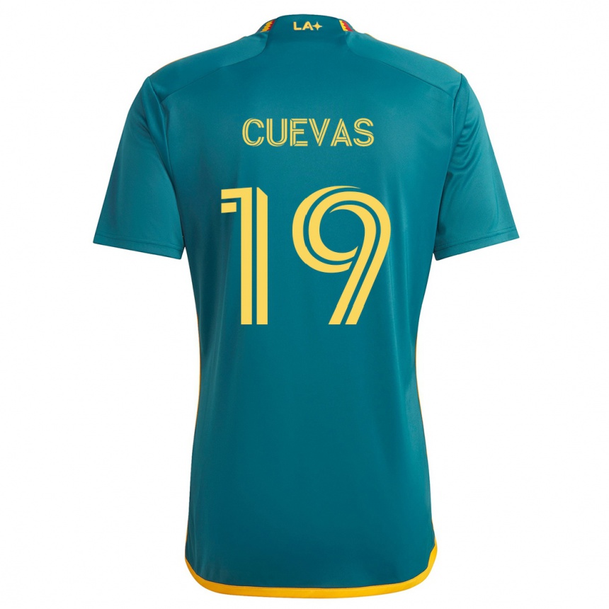 Niño Fútbol Camiseta Mauricio Cuevas #19 Verde Amarillo 2ª Equipación 2024/25 México