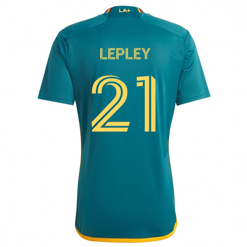 Niño Fútbol Camiseta Tucker Lepley #21 Verde Amarillo 2ª Equipación 2024/25 México