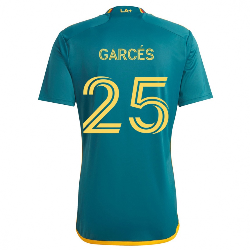 Niño Fútbol Camiseta Carlos Garcés #25 Verde Amarillo 2ª Equipación 2024/25 México