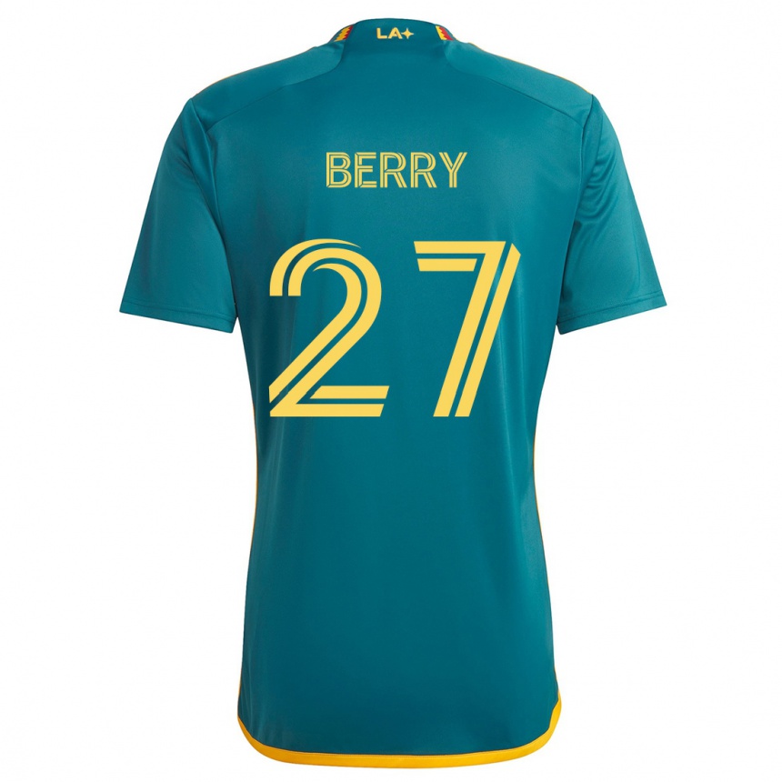 Niño Fútbol Camiseta Miguel Berry #27 Verde Amarillo 2ª Equipación 2024/25 México