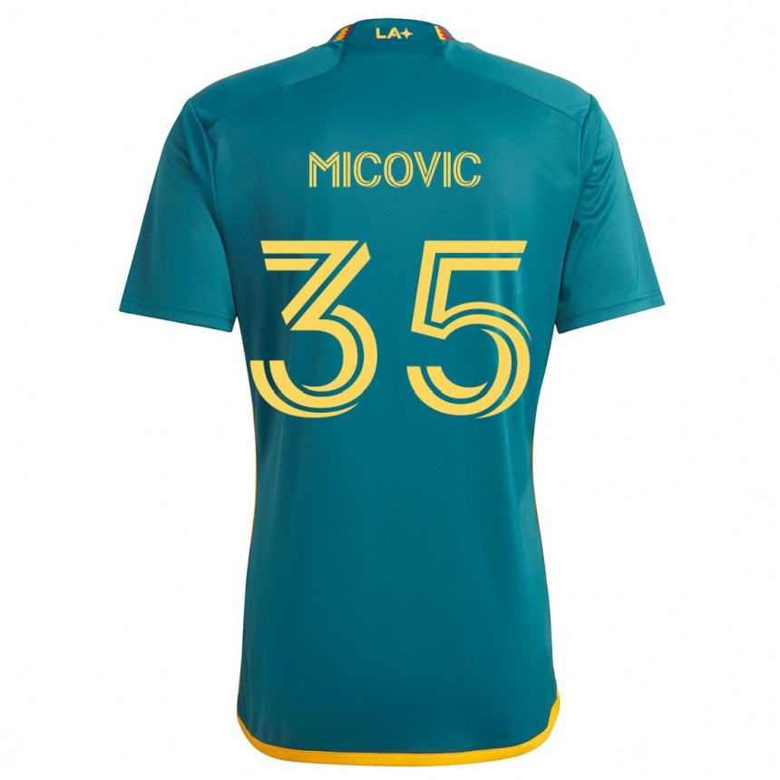 Niño Fútbol Camiseta Novak Micovic #35 Verde Amarillo 2ª Equipación 2024/25 México