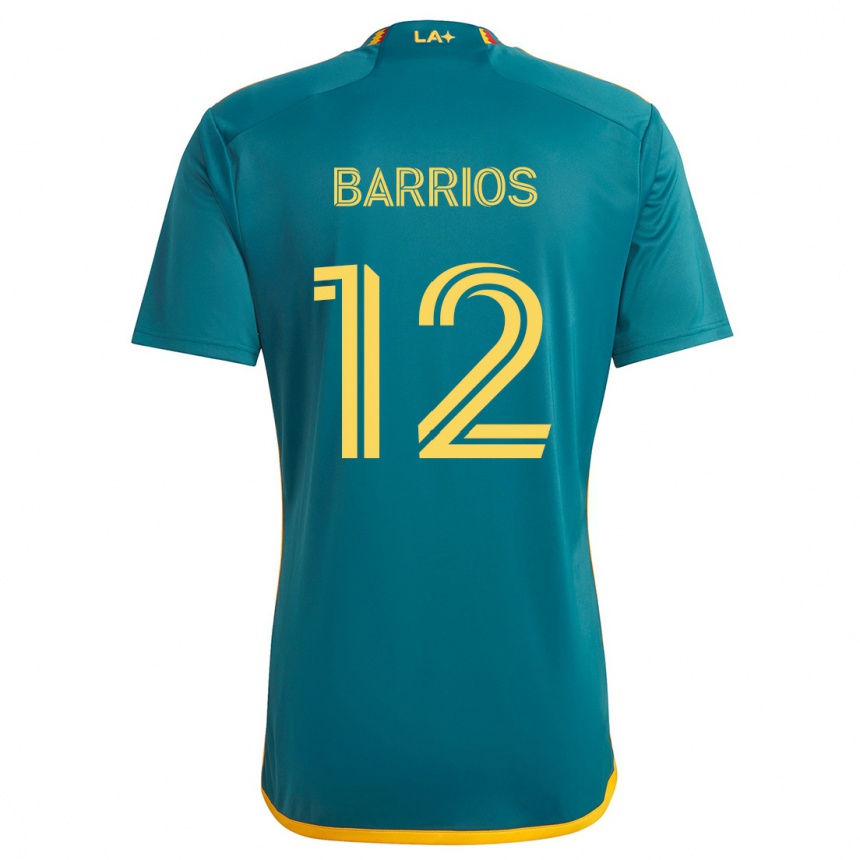 Niño Fútbol Camiseta Michael Barrios #12 Verde Amarillo 2ª Equipación 2024/25 México