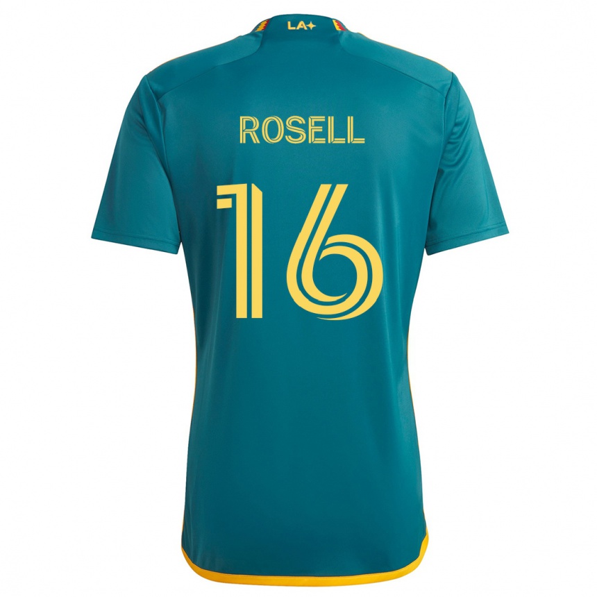 Niño Fútbol Camiseta Uri Rosell #16 Verde Amarillo 2ª Equipación 2024/25 México