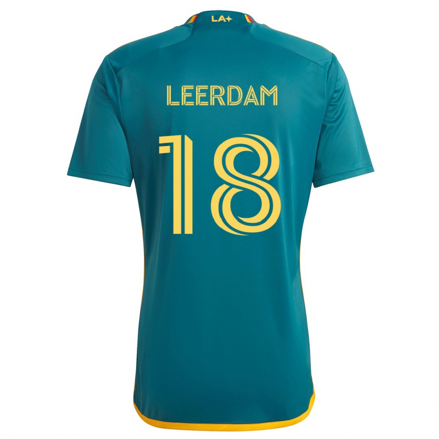 Niño Fútbol Camiseta Kelvin Leerdam #18 Verde Amarillo 2ª Equipación 2024/25 México