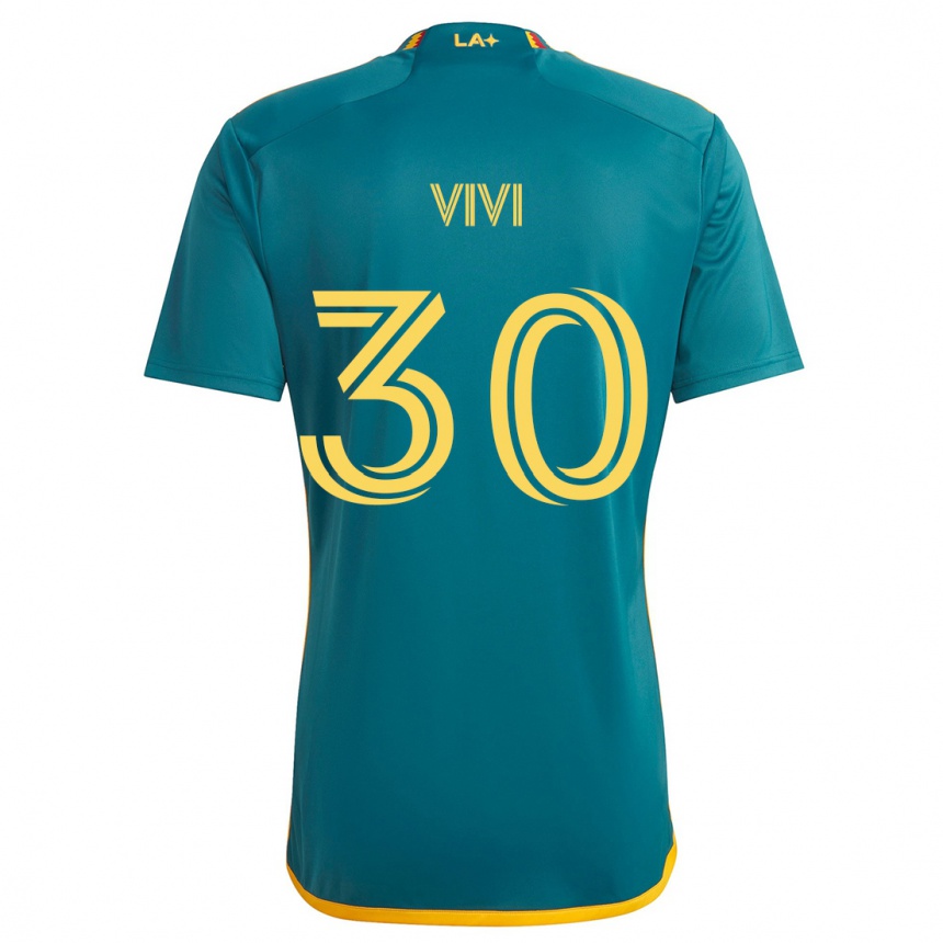 Niño Fútbol Camiseta Gino Vivi #30 Verde Amarillo 2ª Equipación 2024/25 México