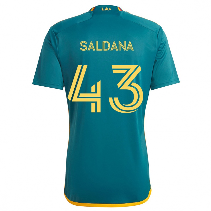 Niño Fútbol Camiseta Adam Saldaña #43 Verde Amarillo 2ª Equipación 2024/25 México