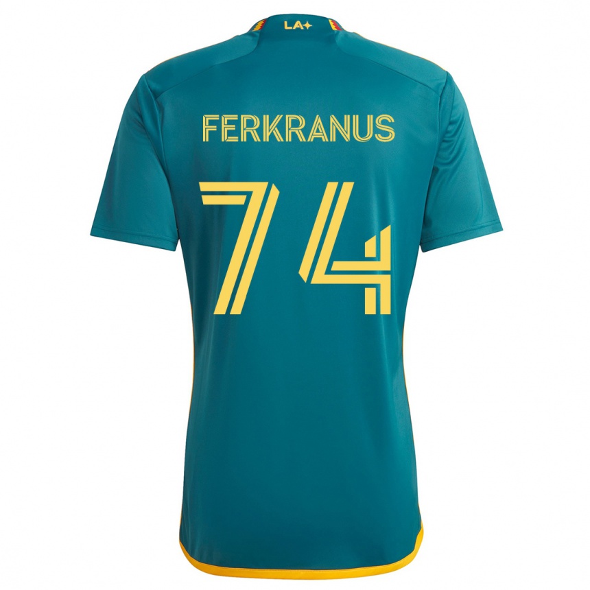 Niño Fútbol Camiseta Marcus Ferkranus #74 Verde Amarillo 2ª Equipación 2024/25 México