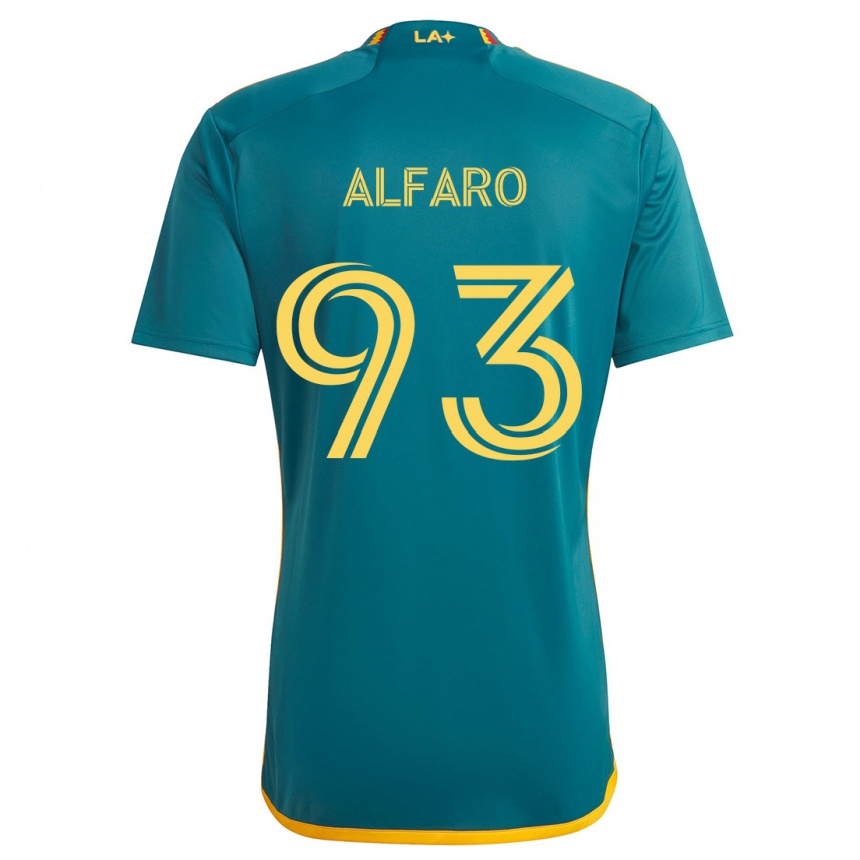 Niño Fútbol Camiseta Tony Alfaro #93 Verde Amarillo 2ª Equipación 2024/25 México