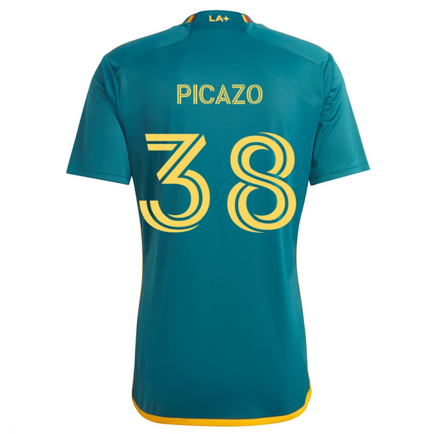 Niño Fútbol Camiseta Axel Picazo #38 Verde Amarillo 2ª Equipación 2024/25 México