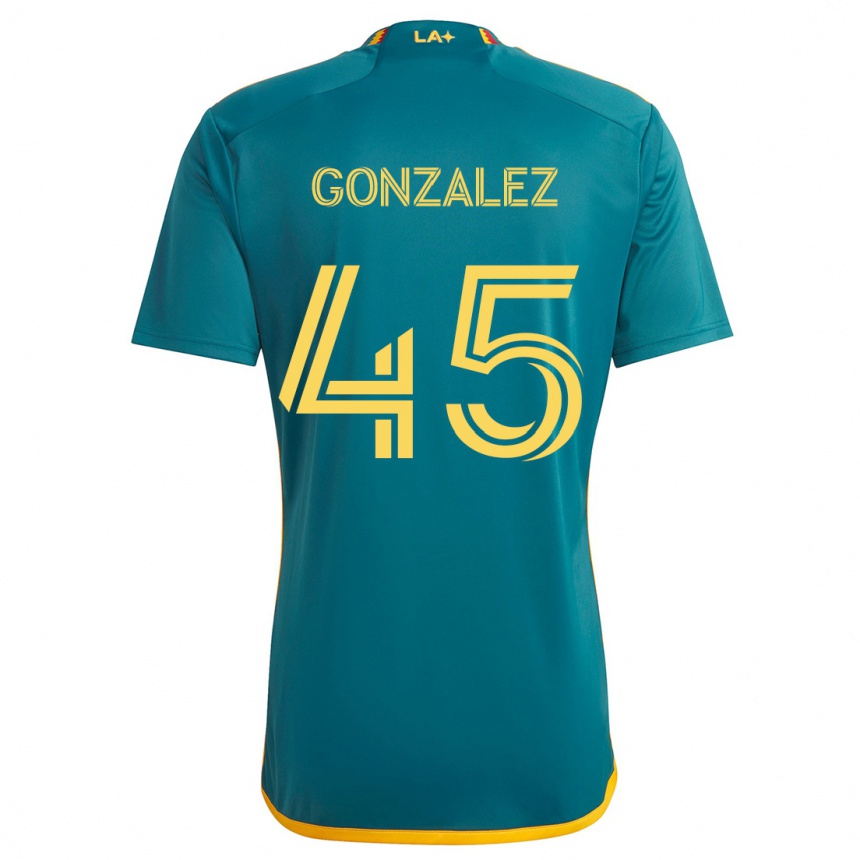 Niño Fútbol Camiseta Adrián González #45 Verde Amarillo 2ª Equipación 2024/25 México