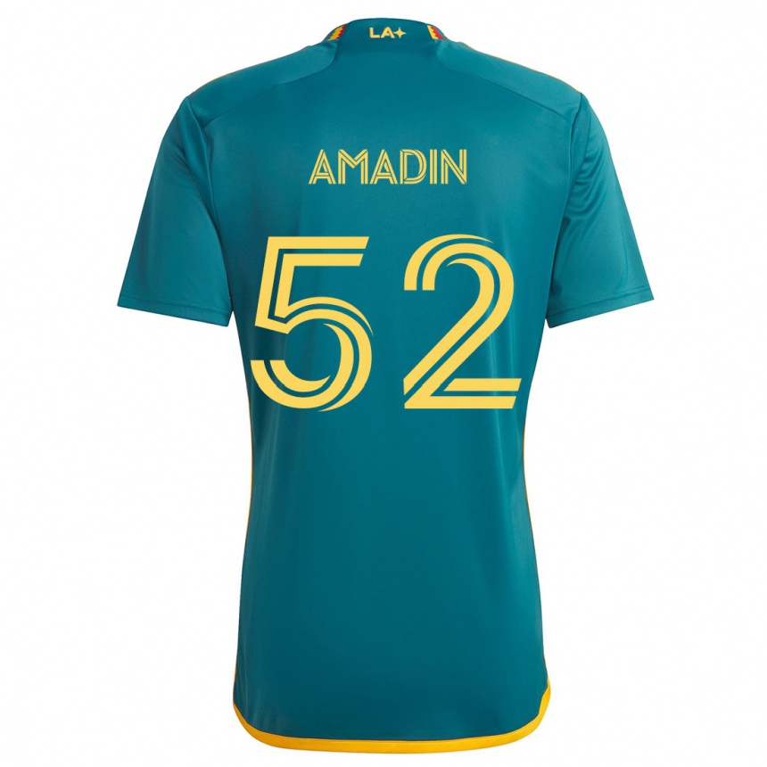 Niño Fútbol Camiseta Elijah Amadin #52 Verde Amarillo 2ª Equipación 2024/25 México