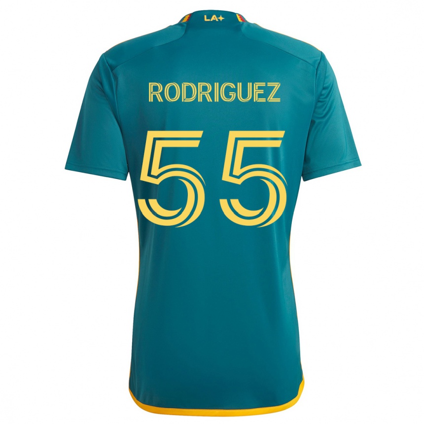 Niño Fútbol Camiseta Diego Rodriguez #55 Verde Amarillo 2ª Equipación 2024/25 México