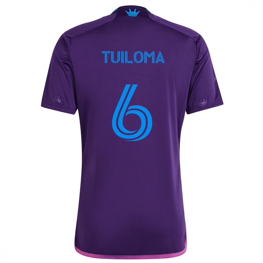 Niño Fútbol Camiseta Bill Tuiloma #6 Azul Morado 2ª Equipación 2024/25 México