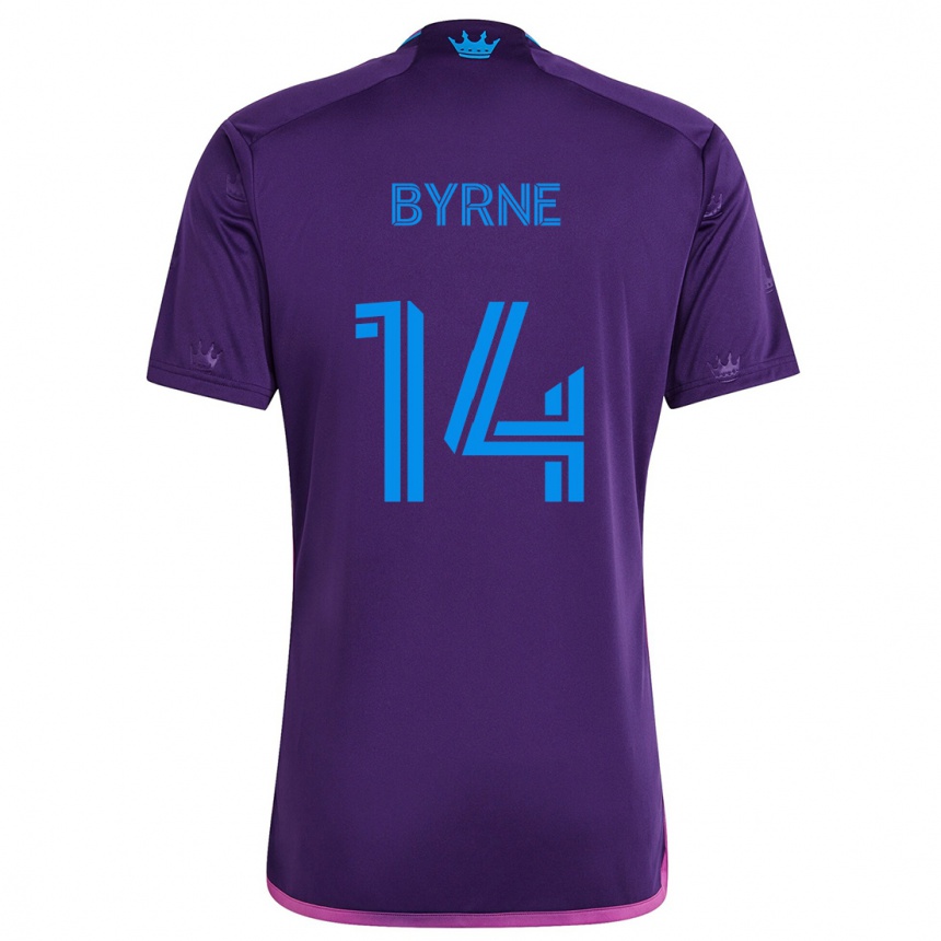 Niño Fútbol Camiseta Nathan Byrne #14 Azul Morado 2ª Equipación 2024/25 México