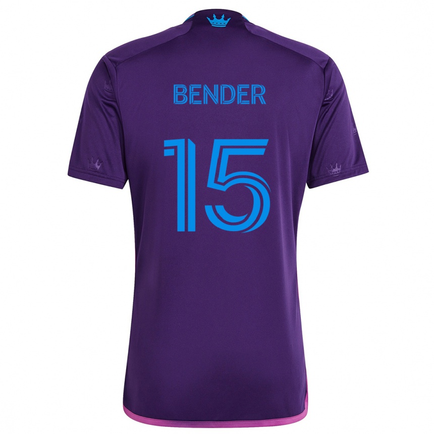 Niño Fútbol Camiseta Ben Bender #15 Azul Morado 2ª Equipación 2024/25 México