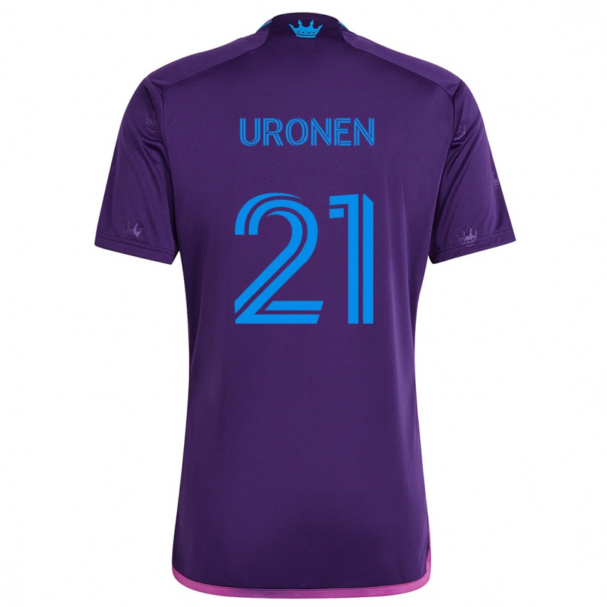 Niño Fútbol Camiseta Jere Uronen #21 Azul Morado 2ª Equipación 2024/25 México