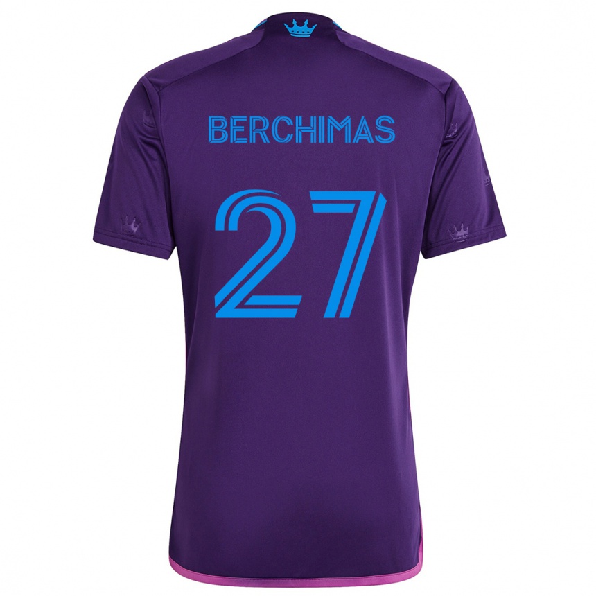 Niño Fútbol Camiseta Nimfasha Berchimas #27 Azul Morado 2ª Equipación 2024/25 México