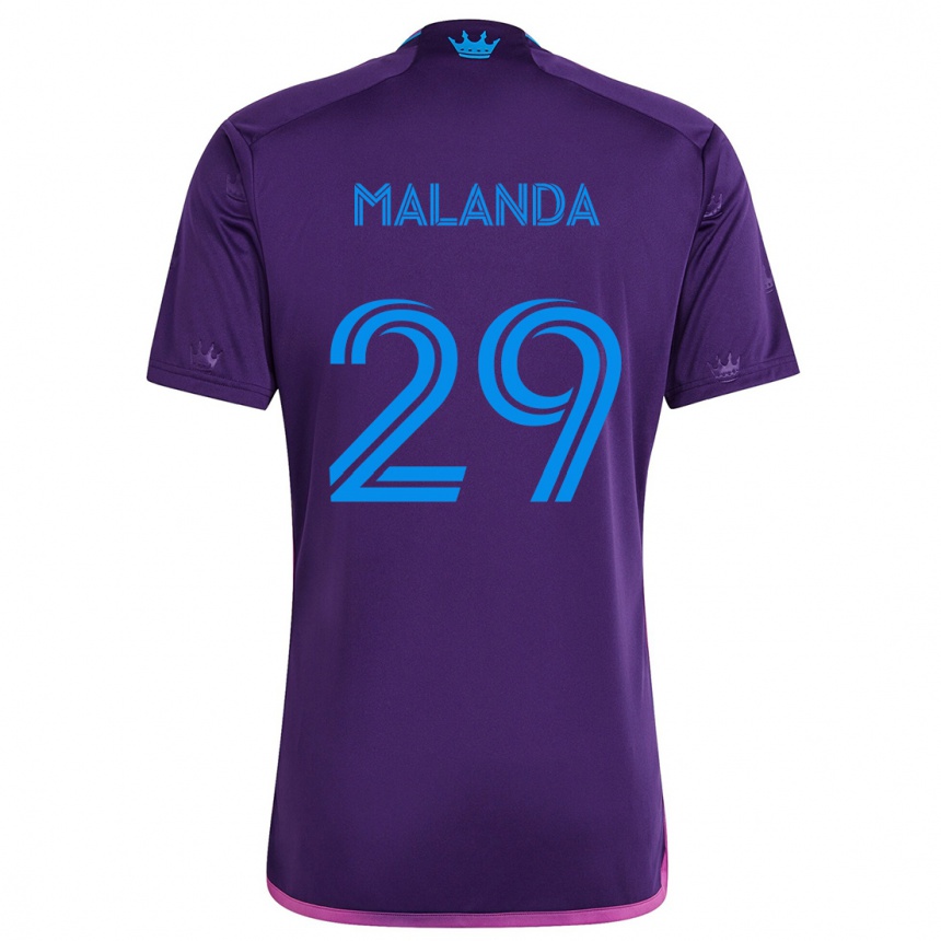 Niño Fútbol Camiseta Adilson Malanda #29 Azul Morado 2ª Equipación 2024/25 México