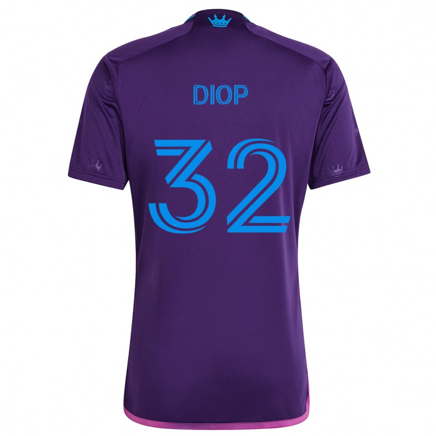 Niño Fútbol Camiseta Hamady Diop #32 Azul Morado 2ª Equipación 2024/25 México