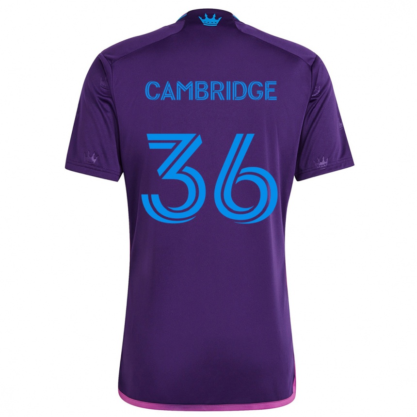 Niño Fútbol Camiseta Brandon Cambridge #36 Azul Morado 2ª Equipación 2024/25 México