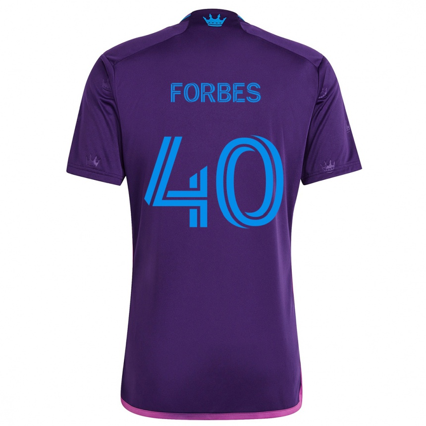 Niño Fútbol Camiseta Jahlane Forbes #40 Azul Morado 2ª Equipación 2024/25 México